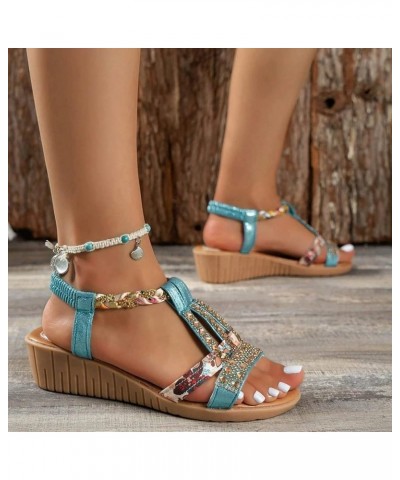 Platform High Heels for Women Open Toe Buckle Ankle Strap Espadrilles Block Heels Casual Sandals Non Slip Flats Shoes 10-ibzw...