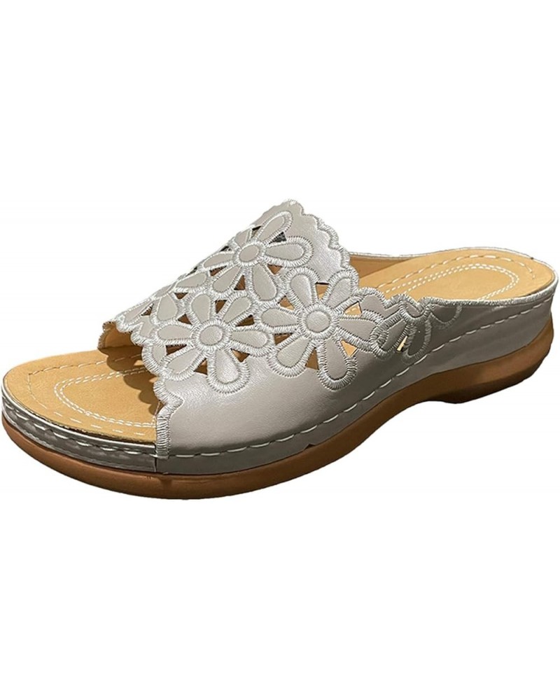 Wedge Flip Flop Sandals For Women Cloud Slides For Women Sandals Slides For Womens Sandals Orthopedic Sandals E-beige $10.74 ...