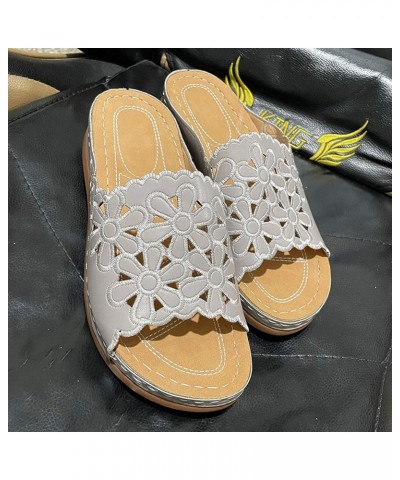 Wedge Flip Flop Sandals For Women Cloud Slides For Women Sandals Slides For Womens Sandals Orthopedic Sandals E-beige $10.74 ...