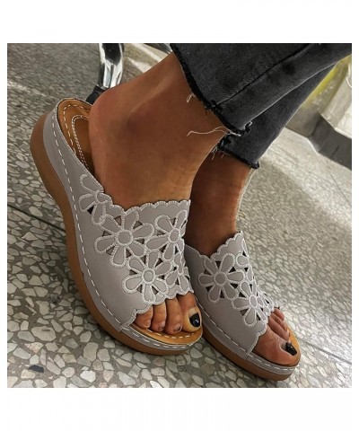 Wedge Flip Flop Sandals For Women Cloud Slides For Women Sandals Slides For Womens Sandals Orthopedic Sandals E-beige $10.74 ...