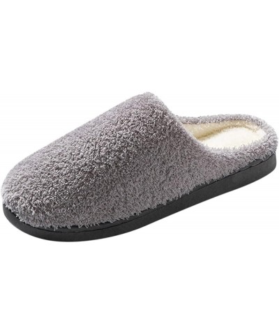 Women's Home Slippers Round Head Open Toes Flat Bottom Comfortable Cotton Linen House Slippers D-grey $14.74 Slippers