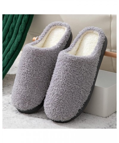 Women's Home Slippers Round Head Open Toes Flat Bottom Comfortable Cotton Linen House Slippers D-grey $14.74 Slippers