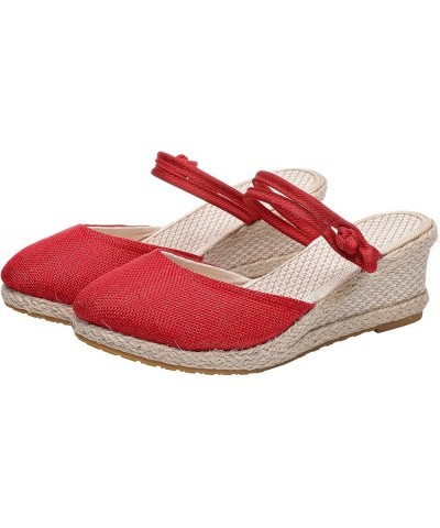 Fashion Summer Wedges Sandals For Women Retro Butterfly Embroidery Open Toe Buckle Strap Ladies Espadrilles Casual Vintage Co...