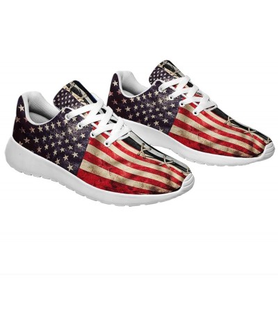 American Flag Shoes Womens Mens Road Running Shoes Tennis Walking Sneakers 4th of July Shoes Police Thin Blue Line American F...