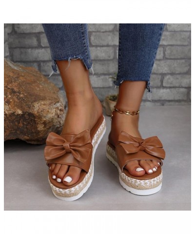 Women's Heeled Sandals Walking Beach Women's Athletic Outdoor Slides Fashion Chunky Block Heels Brown $13.91 Outdoor Shoes