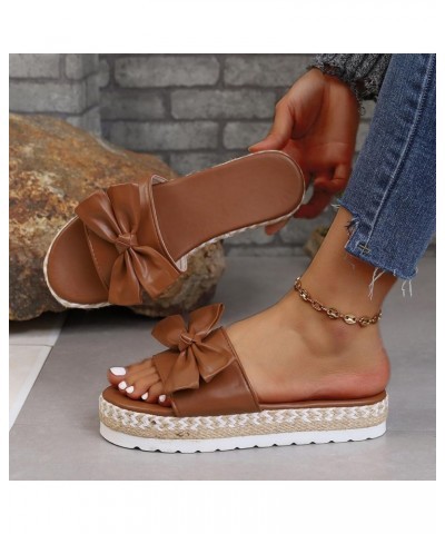 Women's Heeled Sandals Walking Beach Women's Athletic Outdoor Slides Fashion Chunky Block Heels Brown $13.91 Outdoor Shoes