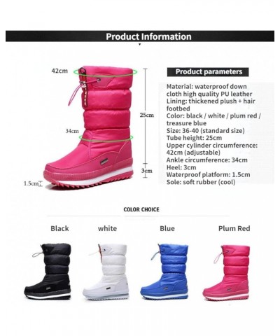 Snow Boots, Platform Winter Boots Thick Fleece, Waterproof Non-Slip Boots, Fashionable Women's Winter Shoes, Warm Fur, Multi-...