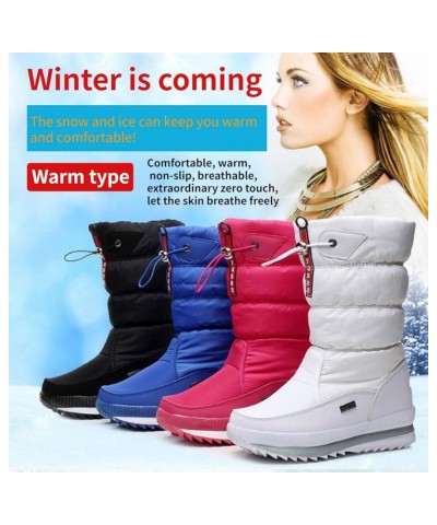 Snow Boots, Platform Winter Boots Thick Fleece, Waterproof Non-Slip Boots, Fashionable Women's Winter Shoes, Warm Fur, Multi-...