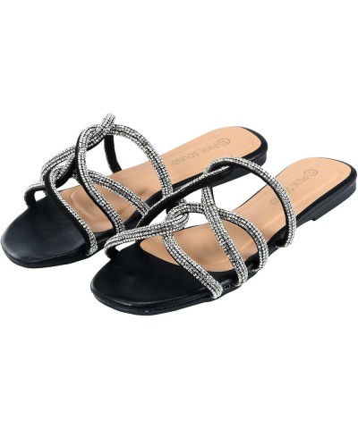 Flip Flops for Women Athletic Walking Thong Slippers Beach Rhinestone Sandal Summer Thong Sandals Black 6.5 $9.20 Sandals