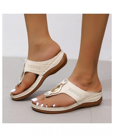 Fashion Outdoor Sandals Breathable Casual Leisure Shoes Thick-Soled Women's Women's Sandals Size 8.5 Sandals for Women (Beige...