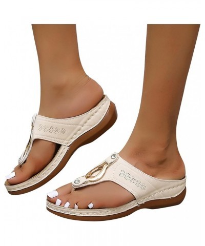 Fashion Outdoor Sandals Breathable Casual Leisure Shoes Thick-Soled Women's Women's Sandals Size 8.5 Sandals for Women (Beige...