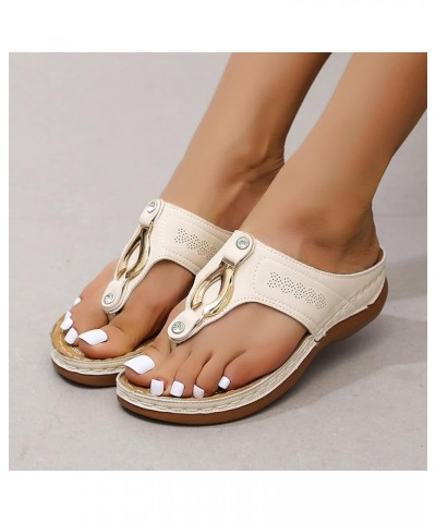 Fashion Outdoor Sandals Breathable Casual Leisure Shoes Thick-Soled Women's Women's Sandals Size 8.5 Sandals for Women (Beige...