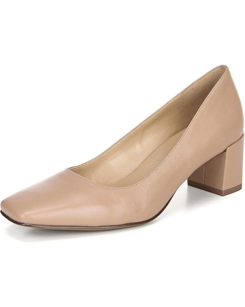 Women Karina Low Block Heel Square Toe Pump Gingersnap Brown Leather $47.15 Pumps