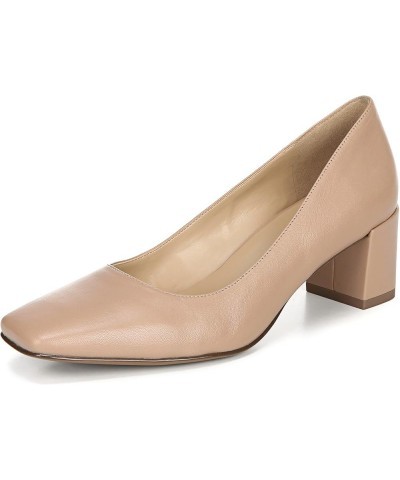 Women Karina Low Block Heel Square Toe Pump Gingersnap Brown Leather $47.15 Pumps