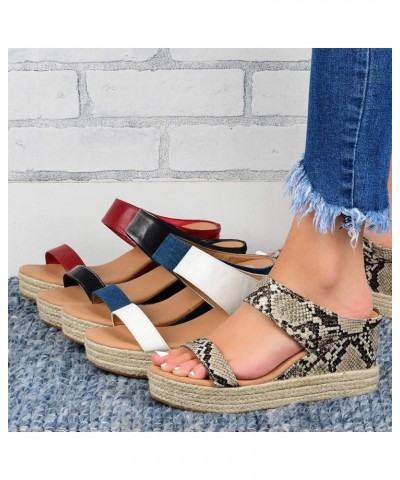 Platform Sandals Women, Sandals Women Summer Comfortable Slip On Sandals Espadrille Paltform Wedge Sandals Brown $20.09 Sandals