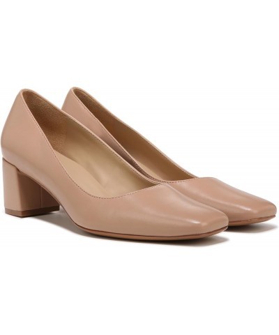 Women Karina Low Block Heel Square Toe Pump Gingersnap Brown Leather $47.15 Pumps