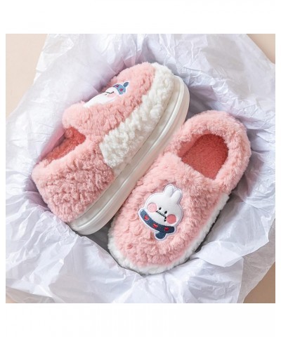 Women's Luxurious Indoor Footwear Flat Home Winter Round Toe Keep Warm Cartoon Prints Slippers Shoes Home Baotou Slip On Plus...