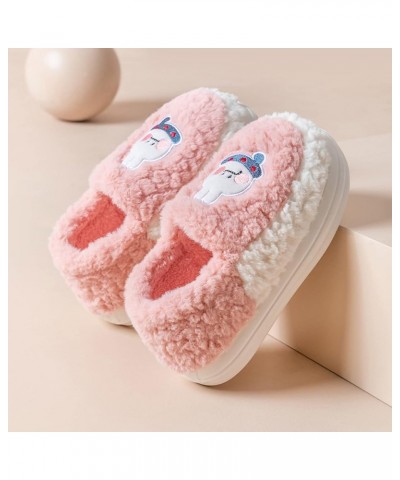 Women's Luxurious Indoor Footwear Flat Home Winter Round Toe Keep Warm Cartoon Prints Slippers Shoes Home Baotou Slip On Plus...