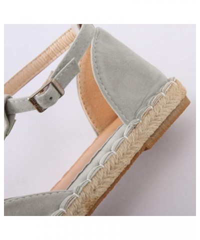 Wedge Sandals for Women Shoes Ladies Shoes Fashion Flat Fish Toe Sandals Espadrille Flat Plus Size Sandals (Grey, 6.5) 8 Grey...