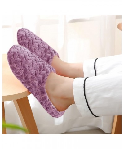 Chunky Flats House Slippers for Women Colorful Slip On Indoor Women's Slipper Chic Designed Pull On Crib Shoes A-purple $7.27...