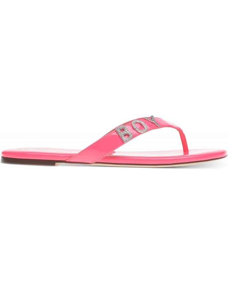 Womens Fantasia Patent Embellished Flat Sandals Hot Pink Patent $12.98 Sandals