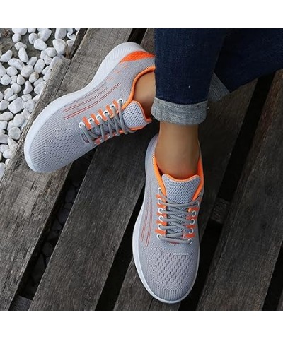 Breathable Mesh Sneakers for Women Ladies Wedge Fashion Casual slip on Soft Sole shoes Non Slip Arch Support (Grey, 8.5) 8.5 ...