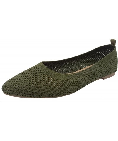 Women's Classic Ballet Flats, Pointed Toe Comfortable Dress Shoes Flats, Soft Knit Slip On Flats Shoes for Women Green $17.00...