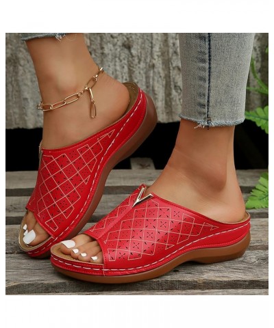 Platform Wedge Sandals for Women Women Shoes Sandals Leather Wedge Soft Sole Sandals Casual Open Toe Platform Sandals Z 14-re...