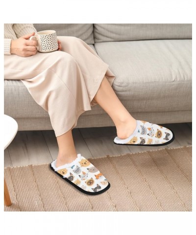 Slippers for Women Men Indoor and Outdoor Memory Foam Cozy Fuzzy House Slippers Soft Winter Warm Plush Bedroom Shoes Retro Ca...