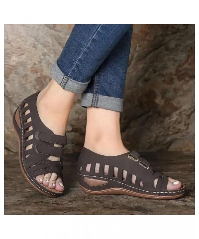 Women's Arch Support Orthopedic Flip-Flop Thong T-Strap Sandals Strappy Lace Up Boho Flat Mules Shoes 99-hyems-coffee-1 $8.77...