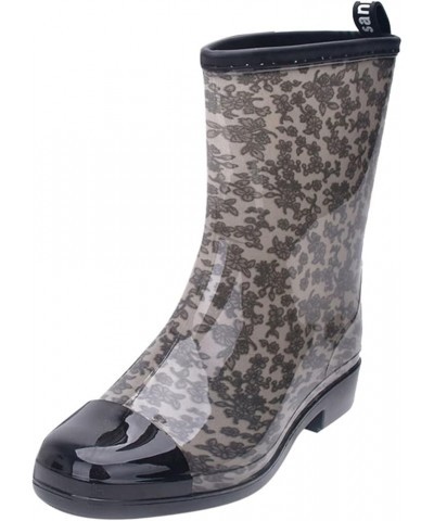 Women Rain Boots Size 12, Women's Tall Rain Boots Garden Boots Waterproof Wellington Boots Grey $17.58 Boots