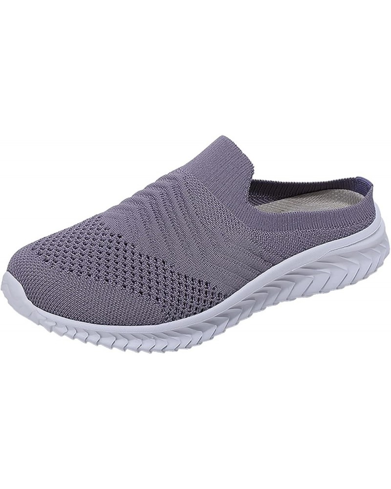 mary jane shoes for women, Womens Fashion Flat Comfortable Lightweight Running Shoes Sneakers Z-11 Purple $17.74 Athletic Shoes