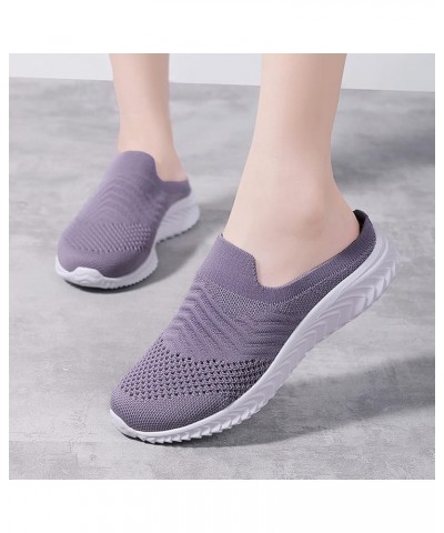 mary jane shoes for women, Womens Fashion Flat Comfortable Lightweight Running Shoes Sneakers Z-11 Purple $17.74 Athletic Shoes