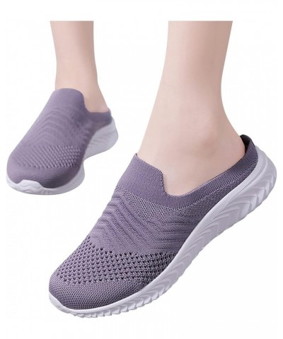 mary jane shoes for women, Womens Fashion Flat Comfortable Lightweight Running Shoes Sneakers Z-11 Purple $17.74 Athletic Shoes