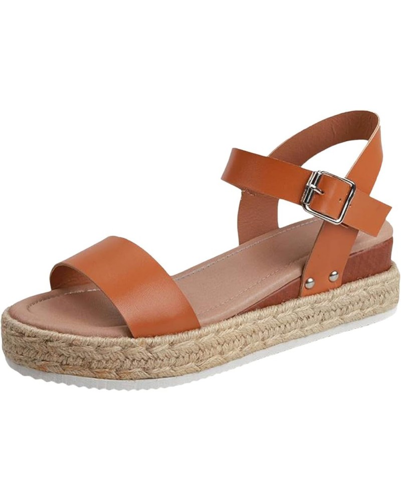 Women's Low Wedge Sandal Crossbands Ankle Strap Trendy Glitter Beach Summer Casual Dress Wedding Sandal 65-ixpyn-3-brown $21....