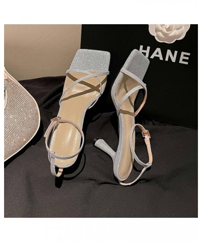 Women's Ankle Strap Cross High Heel Stiletto Heels, High Heel Sandals, Dress Wedding Summer High Heels 39 Heise $32.98 Sandals