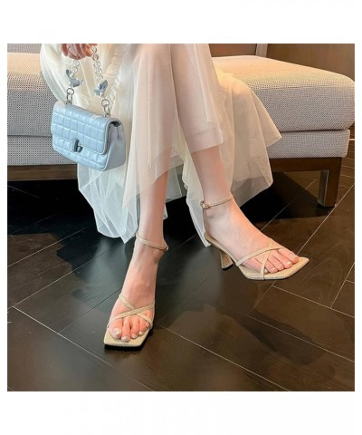 Women's Ankle Strap Cross High Heel Stiletto Heels, High Heel Sandals, Dress Wedding Summer High Heels 39 Heise $32.98 Sandals