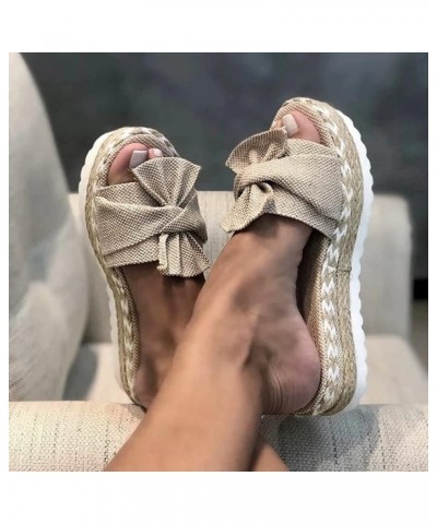 Sandals for Women Dressy Summer, Espadrille Sandals for Women Slip-on Open Toe Sandals Casual Summer Beach Sandals Khaki $13....