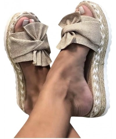 Sandals for Women Dressy Summer, Espadrille Sandals for Women Slip-on Open Toe Sandals Casual Summer Beach Sandals Khaki $13....