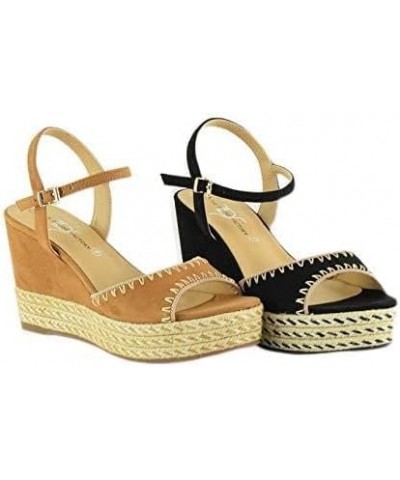 Women's Ankle Strap Sandals Black Black 010 $26.46 Sandals