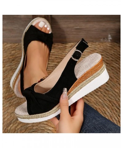 Wedge Sandals for Women Dressy Casual Comfortable Orthopedic Sandals Beach Boho Sandals Two Band Sandal 153-qrcvgj-c-black $9...