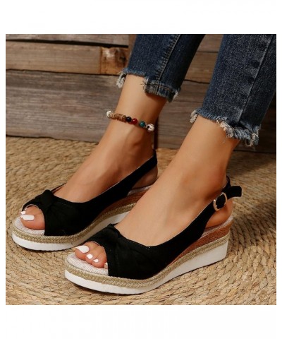 Wedge Sandals for Women Dressy Casual Comfortable Orthopedic Sandals Beach Boho Sandals Two Band Sandal 153-qrcvgj-c-black $9...