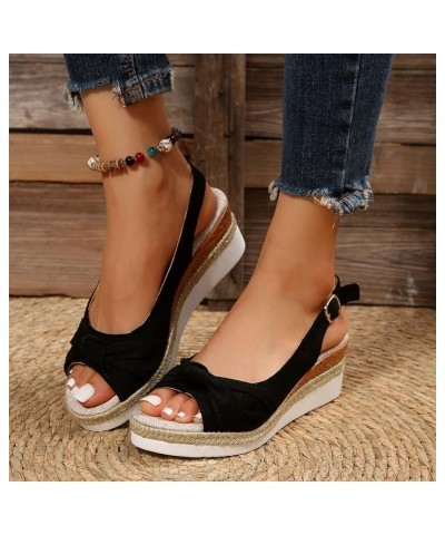 Wedge Sandals for Women Dressy Casual Comfortable Orthopedic Sandals Beach Boho Sandals Two Band Sandal 153-qrcvgj-c-black $9...