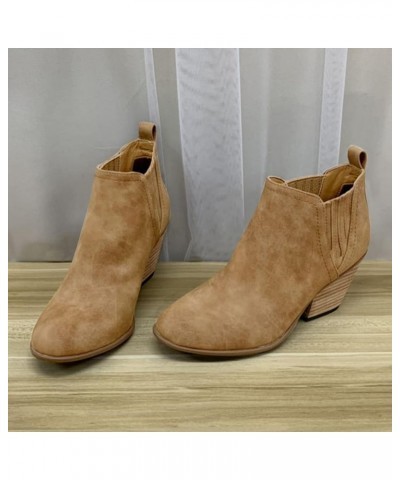 Ankle Cowboy Boots for Women Low Heel Square Toe Women's Ankle Boots Wide Width Low Heel Womens Leather Ankle Boots Wide Widt...