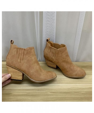 Ankle Cowboy Boots for Women Low Heel Square Toe Women's Ankle Boots Wide Width Low Heel Womens Leather Ankle Boots Wide Widt...