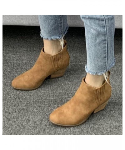 Ankle Cowboy Boots for Women Low Heel Square Toe Women's Ankle Boots Wide Width Low Heel Womens Leather Ankle Boots Wide Widt...