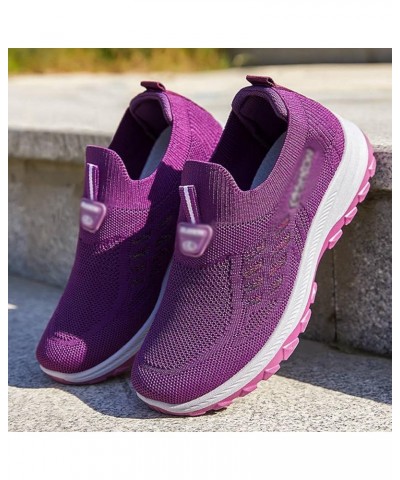 Women's Orthopedic Sneakers Breathable with Arch Support Knit Casual ShoesFoot Heel Pain Relief Fashion Sneaker Purple $17.24...