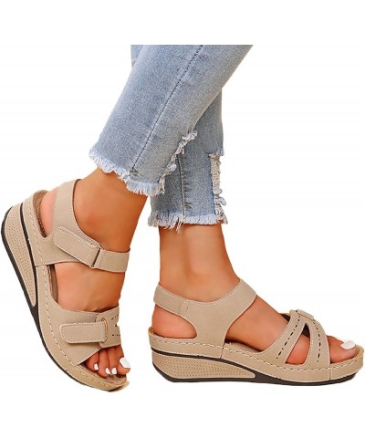 Platform Sandals Women, Casual Sandals for Women Women Orthopedic Sandals Arch Support Sandals for Comfy Walking Z1-khaki $11...