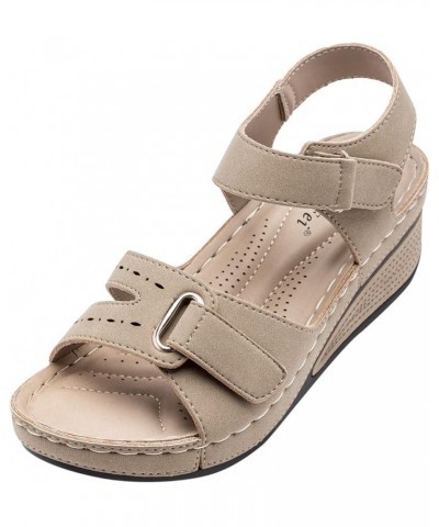 Platform Sandals Women, Casual Sandals for Women Women Orthopedic Sandals Arch Support Sandals for Comfy Walking Z1-khaki $11...