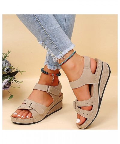 Platform Sandals Women, Casual Sandals for Women Women Orthopedic Sandals Arch Support Sandals for Comfy Walking Z1-khaki $11...